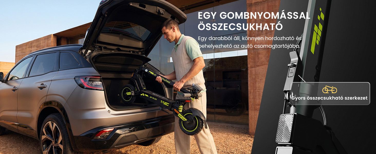 Egy gombnyomással összecsukható