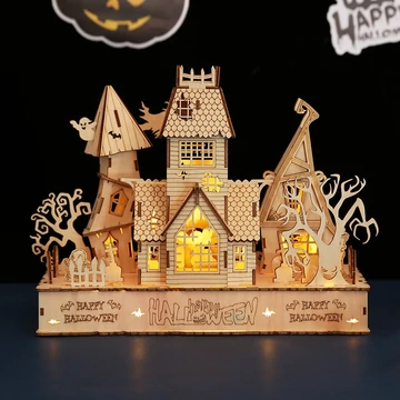 LeWood 3D Fa Puzzle Halloween House Diorama