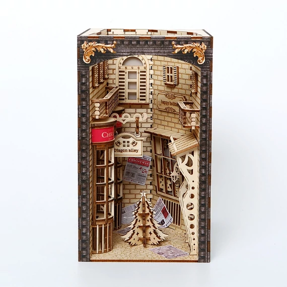 LeWood 3D Fa Puzzle Diagon ChristmasAlley Diorama / Bookend