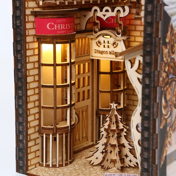 LeWood 3D Fa Puzzle Diagon ChristmasAlley Diorama / Bookend