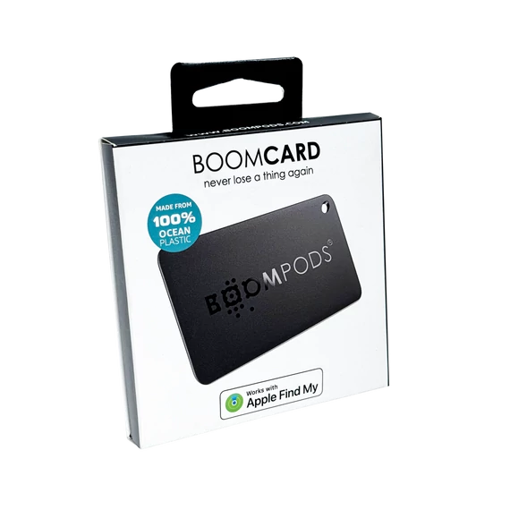 Boompods BoomCard Univerzális Újratölthető Fekete Nyomkövető Kártya