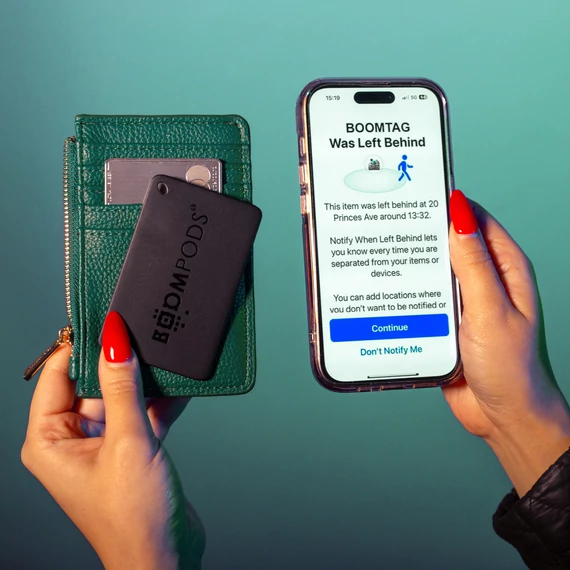 Boompods BoomCard Univerzális Újratölthető Fekete Nyomkövető Kártya