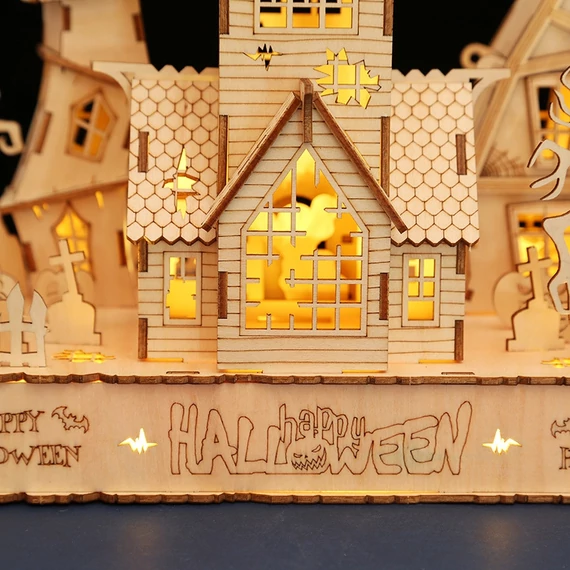LeWood 3D Fa Puzzle Halloween House Diorama