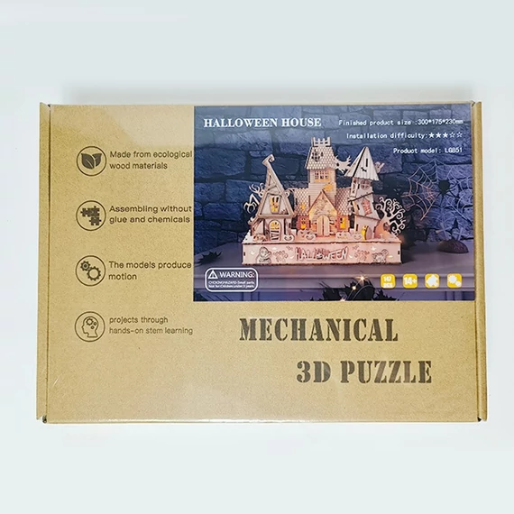 LeWood 3D Fa Puzzle Halloween House Diorama