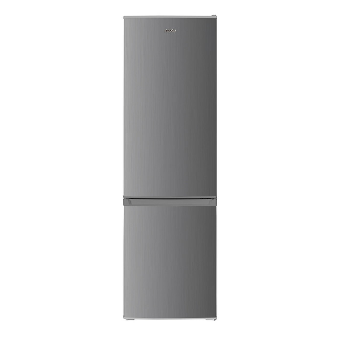 A Gaba GH-265XE inox alulfagyasztós hűtőszekrény csukott ajtókkal, szemből